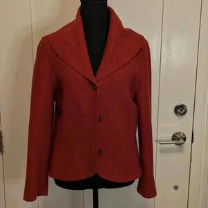 Beyond Threads Rust Orange Jacket, Alpaca Wool Blend, Size M